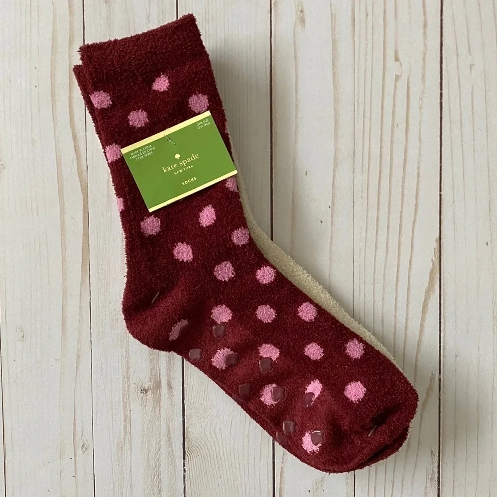 Kate Spade Non Slip Fuzzy socks 2 pairs‎